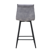 LINEA STOOL BAR FABRIC GREY SILVER METAL BLACK E1 PRC