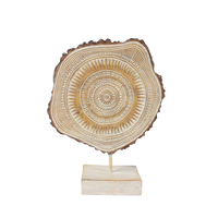 NUBIA DECO TOTEM POLYRESIN BEIGE BROWN 23,5x8,5xH3