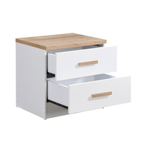 PRACTICO NIGHTSTAND 2DRAWERS CHIPBOARD WITH MELAMINE CARTA NATURAL WHITE E1 MY