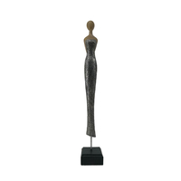 ACCUEIL 2 DECO FIGURE POLYRESIN BEIGE SILVER BLACK