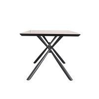 SAHARA TABLE CERAMIC BEIGE WITH MARBLE PATTERN METAL BLACK 180x90x76 E1 PRC