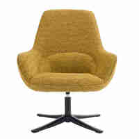 TIFFANY ARMCHAIR SWIVEL FABRIC YELLOW WITH PATTERN METAL BLACK PRC