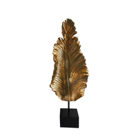 FILO DECO LEAF POLYRESIN GOLD BLACK 24x12xH62cm PR