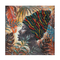 JUNGLE LADY 3 DECO PAINTING CANVAS MULTICOLOR 80x8