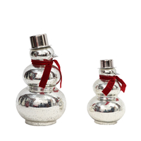 XMAS JUNIPER SNOWMAN GLASS SILVER D14xH26cm IN