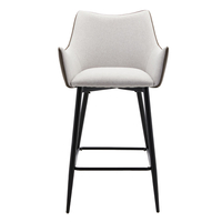 MALONE STOOL BAR EASY CLEAN FABRIC BEIGE OLIVE GREEN METAL BLACK E1 PRC