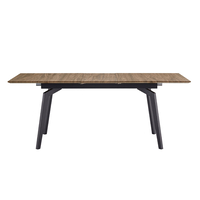 NOVEL TABLE EXTENDABLE MDF WITH PAPER VENEER WALNUT METAL BLACK E1 PRC