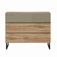 VERDE PEDESTAL 3DRAWERS CHIPBOARD WITH MELAMINE CARTA NATURAL CHIPBOARD WITH MELAMINE CARTA MINT BLACK E1