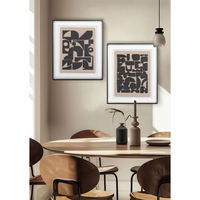 DO MORE PAINTING DECORATIVE 50x60x4 GLASS WHITE BLACK WOOD BLAC