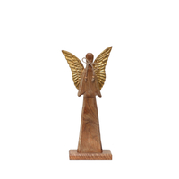 XMAS SLEET ANGEL WOOD MANGO ALUMINIUM NATURAL GOLD