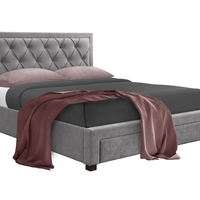 NOBLE BED (FOR MATTRESS 160x200cm) FABRIC GREY DARK E1 MY