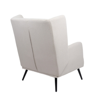 MONACO ARMCHAIR FABRIC BEIGE WOOD RUBBERWOOD BLACK