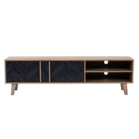 ALBERO TV STAND CHIPBOARD WITH MELAMINE CARTA SONOMA DECAPE BLACK WITH PATTERN 160x35xH45cm E1 PRC