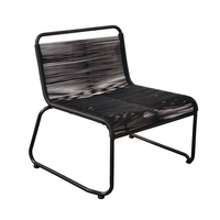 CORD ARMCHAIR PE IMITATED GRASS WOVEN BLACK BLACK 73x64xH71cm PRC