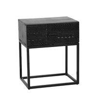 AZTEC NIGHTSTAND 1DRAWER WOOD MANGO BROWN DARK BLACK IN