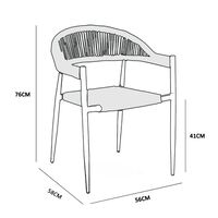 MEZZA LUNA ARMCHAIR ALUMINIUM BLACK NATURAL 56x55xH78cm PRC