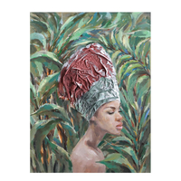 JUNGLE LADY PAINTING CANVAS MULTICOLOR WOOD 76x100