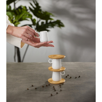 RIPPLE MUG ESPRESSO SET 6 PCS PORCELAIN BAMBOO WHI