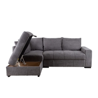 BILL SOFA BED CORNER LEFT EASY CLEAN FABRIC STONE E1 EU