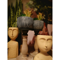 SKEPTICAL 2 PLANTER POLYRESIN TERRACOTTA 14,8x10xH