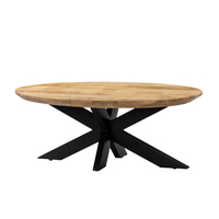 SKORPIO COFFEE TABLE WOOD MANGO WALNUT METAL BLACK 120x60xH45cm IN