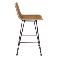 DENMARK STOOL BAR RATTAN NATURAL BLACK 42x53xH90cm PRC