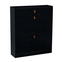 PORTOBELLO SHOERACK 2DOORS 1DRAWER CHIPBOARD WITH MELAMINE CARTA BLACK OAK E1 PRC