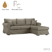 ASHLEY SOFA CORNER R WITH REMOVABLE COVER EASY CLEAN FABRIC BROWN LIGHT E1 EU