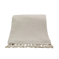 PIQUE THROW COTTON POLYESTER BEIGE 180x240cm IN