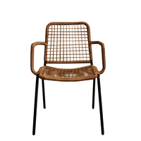 BOAVISTA CHAIR PE WOVEN NATURAL DARK BLACK 56x60xH81cm PRC