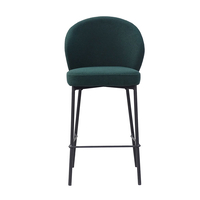 LUNE STOOL BAR FABRIC GREEN DARK METAL BLACK PRC