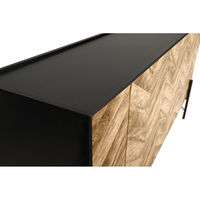 PARKE SIDEBOARD CHIPBOARD WITH MELAMINE CARTA BLACK NATURAL WITH PATTERN METAL BLACK 160x43xH80cm E1 PRC