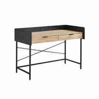 HOMI DESK 2DRAWERS CHIPBOARD WITH MELAMINE CARTA NATURAL BLACK 123x60xH86cm E1 PRC
