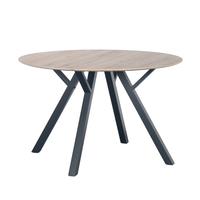 NATURE TABLE MDF OAK METAL BLACK E1 PRC
