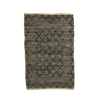 NOMADS CARPET LEATHER GREY BLACK 60x90 IN