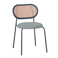 VINTAGE CHAIR FABRIC MINT METAL BLACK E1 PRC