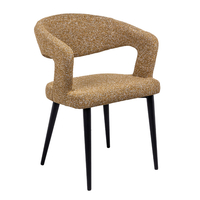 CAPRICE CHAIR ARMCHAIR FABRIC MUSTARD WHITE METAL BLACK MATTE E1 PRC