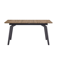NOVEL TABLE EXTENDABLE MDF WITH PAPER VENEER WALNUT METAL BLACK E1 PRC