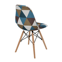 EIFFEL CHAIR FABRIC PATCHWORK BLUE WOOD ΒΕΕCH NATURAL E1 PRC