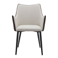MALONE CHAIR ARMCHAIR EASY CLEAN FABRIC GREY LIGHT BROWN DARK METAL BLACK E1 PRC