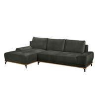 NATURA SOFA BED CORNER LEFT EASY CLEAN FABRIC OLIVE GREEN E1 EU