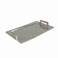 BARRA TRAY ALUMINIUM SILVER 43x25xH5cm IN