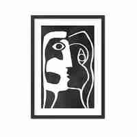 CLODE PAINTING SET 2PCS MDF BLACK WHITE PAPER FRAM