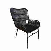 NERA ARMCHAIR PE WOVEN BLACK BLACK 65x70xH94cm PRC