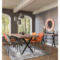 BRICK TABLE CHIPBOARD WITH MELAMINE CARTA WALNUT BLACK METAL E1 PRC