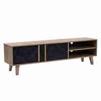 ALBERO TV STAND CHIPBOARD WITH MELAMINE CARTA SONOMA DECAPE BLACK WITH PATTERN 160x35xH45cm E1 PRC