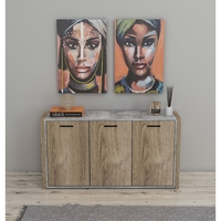 BANDU PAINTING CANVAS MULTICOLOR WOOD 60x90xH3cm P