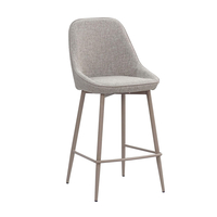 CALIPER STOOL BAR FABRIC BROWN CAPPUCCINO METAL CA