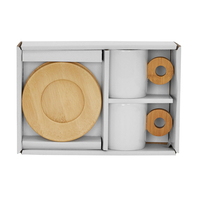 NORDIC MUG SET 2PCS PORCELAIN BAMBOO WHITE NATURAL
