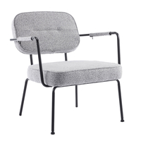 PRISLEY ARMCHAIR FABRIC GREY LIGHT METAL BLACK PRC